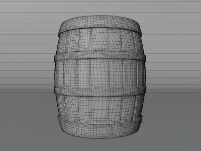 Stylized Wooden Barrel Environment Prop Low-poly 3D model