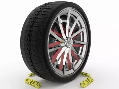 ORTAS CAR WHEEL RIM 104 GAME READY WHEEL RIM TIRE 3D model