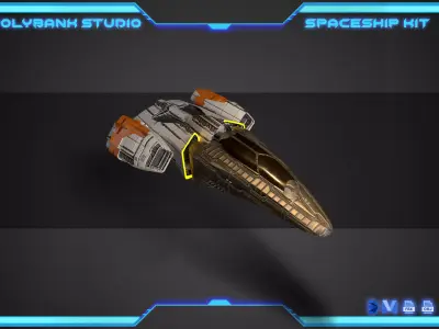 PolyBank Spaceship N15 Low-poly 3D model