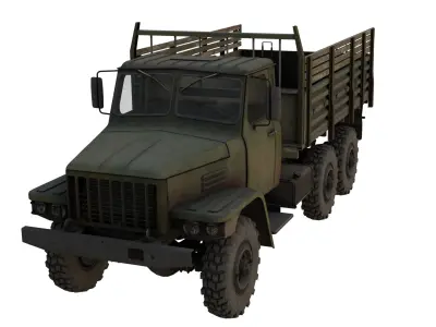 Battle Military Truck 3D Model Low-poly 3D model