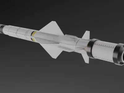 Exocet MM40 Block 3C Low Poly Game-Ready Missile Free 3D model purchase