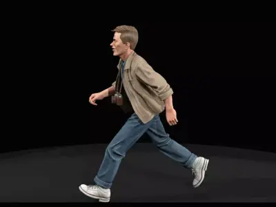 1-87 HO Figure 1950 Teen Running Printable STL 3D print model