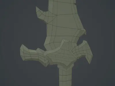 Fantasy Sword Low-poly 3D model 3