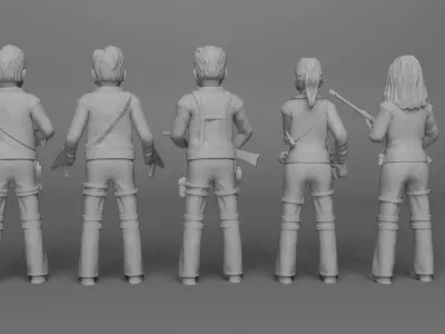 The Team America Military Outfit plus two characters pack 3D print model