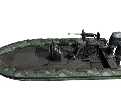 motor boat Low-poly 3D model