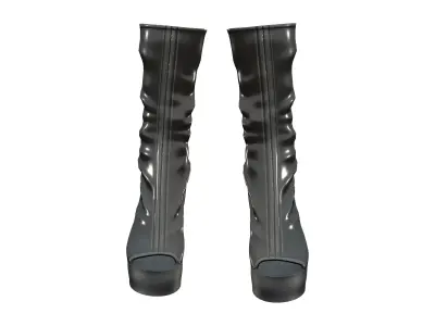 Women Camouflage Military Soldier Boots Low-poly 3D model