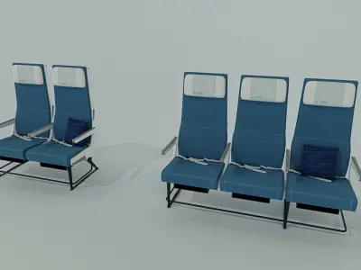 Aircraft seat-Airbus A380 economy seat-high detailed Low-poly 3D model