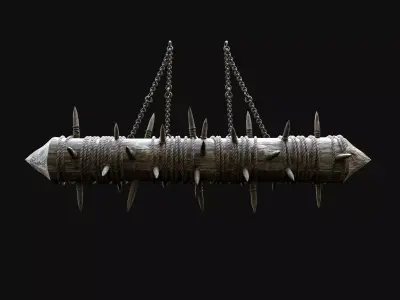 JAGGED LOG PITFALL BOOBY TRAP HUNTER DEADFALL Low-poly 3D model