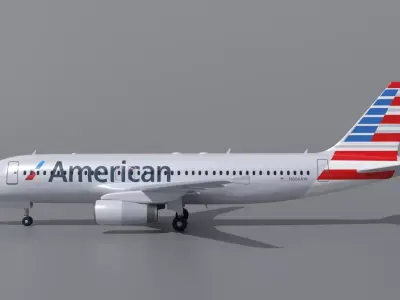 Airbus A320 American Airlines 3D model