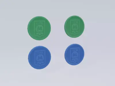 Kiev subway token Low-poly 3D model