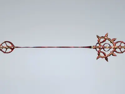 Succubus Scepter or Magic Staff Low-poly 3D model