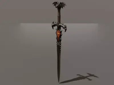 DVL3DStudio BatHead Sword Low Poly Fantasy Game Ready Low-poly 3D model