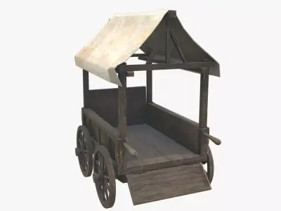 Medieval Cart V01 Low-poly 3D model