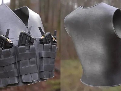 Vest 229 - All MH Bodies - UE5 Skeletons - Rigged Low-poly 3D model