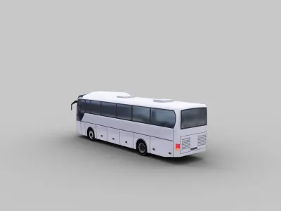 Low Poly Coach Bus Low-poly 3D model