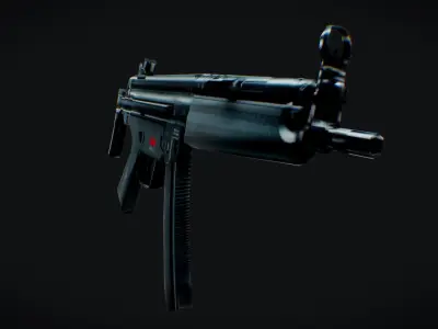 Low Poly MP5 Gun 3D model