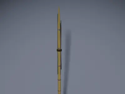Bamboo runcing - wooden spear model Low-poly 3D model