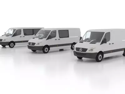 Mercedes Benz Sprinter L2H1 2009 Collection UK 3D Model Pack