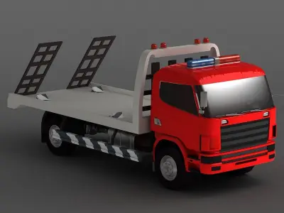 truck lorry urban trailer vehicle semi tow evacuator 3D model