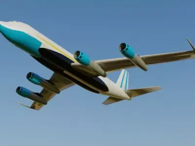 C-135 Style Military Jet - Custom 1950s Transport Low-poly 3D model