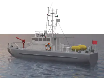 patrol boat 3D model - Textured and Polygon mesh
