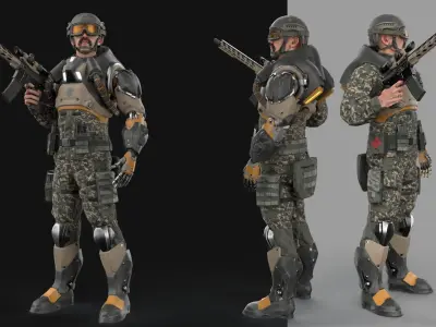 Freedom Soldier Low-poly 3D model