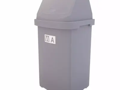 Toilet Dustbin lowpoly 3d model Low-poly 3D model
