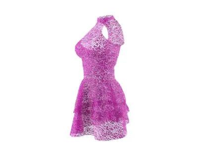 lace dress Low-poly 3D model