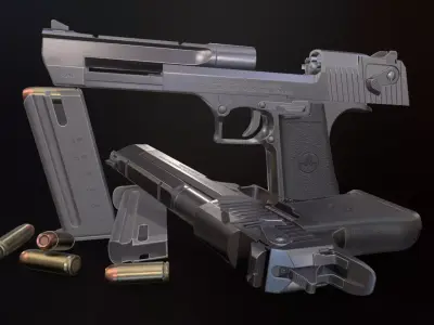 Desert eagle Low-poly 3D model 4
