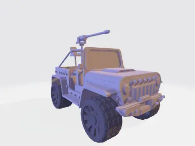 War Jeep Low-poly 3D model