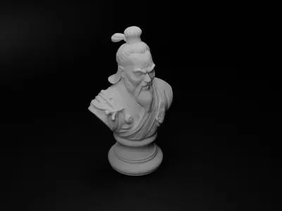 Chinese Kung Fu Master Bust Chess 3D print model get
