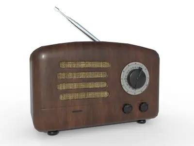 Old Radio Retro PBR Low-poly 3D model