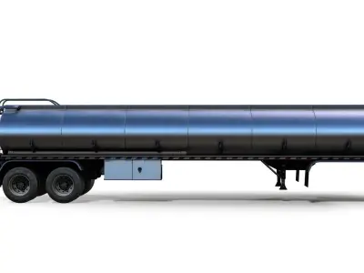 Fuel tanker trailer Low-poly 3D model