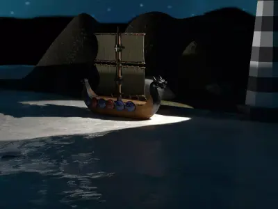 Ocean and Ship 3D model purchase