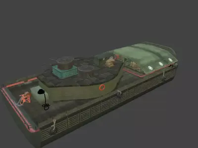 Vietnam troop carrier warship ATC TROOP CARRIER Low-poly 3D model