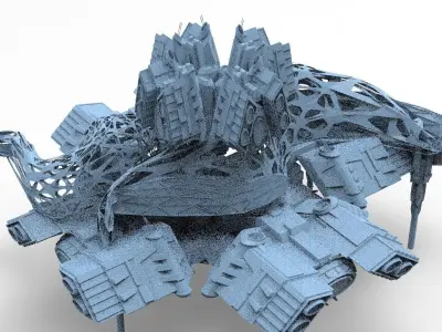 Alien Hybrid base design Exterior 2  3D model