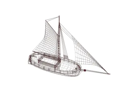 Classic Sail Boat Low-poly 3D model
