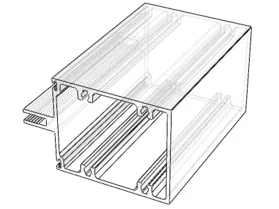 Aluminum Extruded Intermediate Horizontal  Mullions MOD AL-056cw Low-poly 3D model