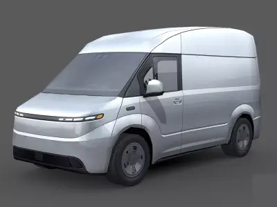Next-Gen Electric Utility Van Low-poly 3D model