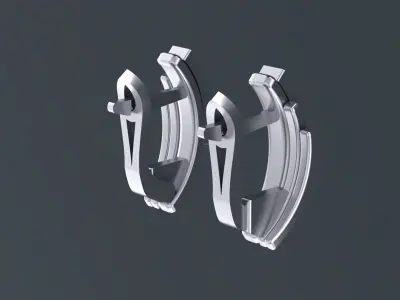 Earrings with track gems 3D print model