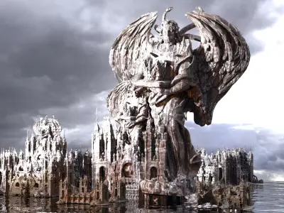 Ancient Oracle Ruins Kit bash  3D model
