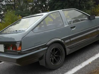 Retro Sport Hatchback 1980s Grey Simplified 3D model