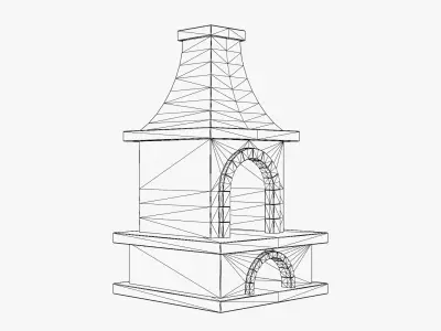 Medieval Forge Furnace Low-poly 3D model