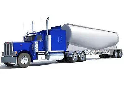 Blue Fuel Tank Truck 3D model