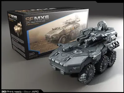 MX6-APC 3D Print cnxg armored vehicle 3D print model by CGPitbull