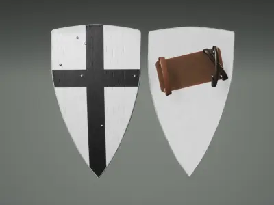 Crusader Shields Low-poly 3D model