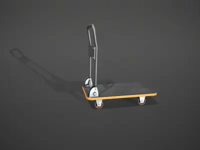 Folding Platform Truck - Trolley - Orange Accents Low-poly 3D model