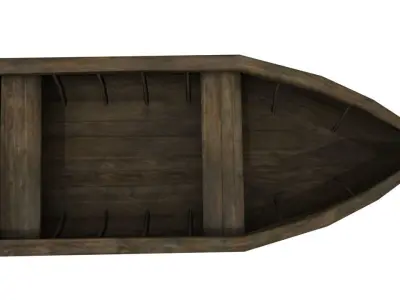 Lowpoly boat wooden Free low-poly 3D model
