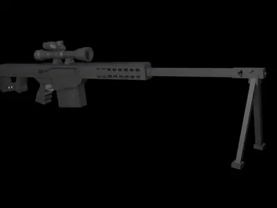 Sniper rifle M107 Low-poly 3D model