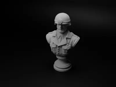 Modern Combat Soldier Bust Chess 3D print model